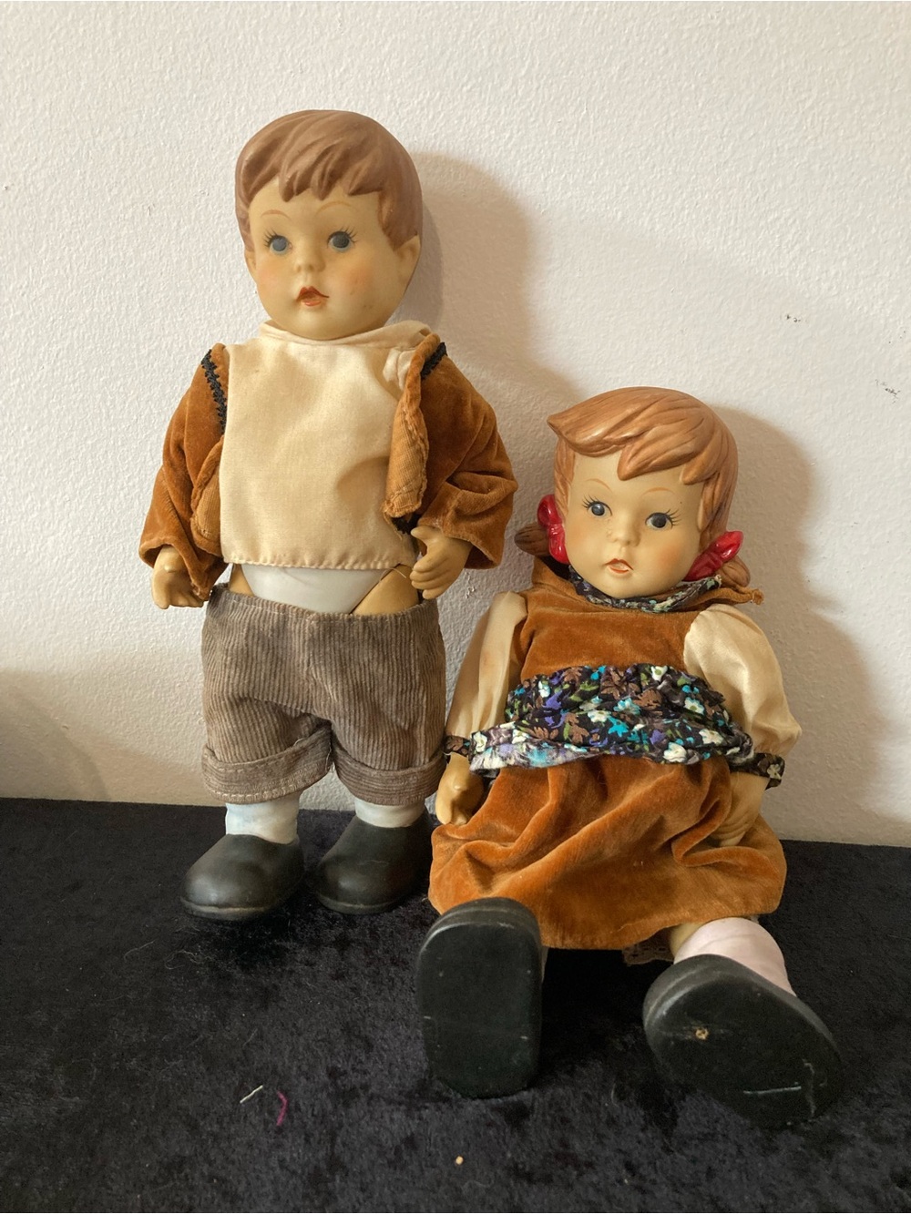 Goebel Hummel Hansel and Gretel Dolls Oumlet Style Bisque Porcelain Vintage